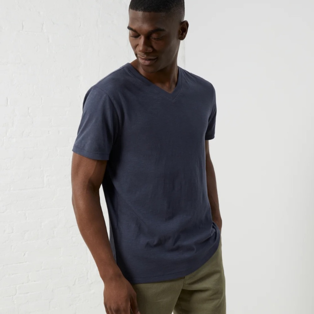 Organic Cotton T-Shirt Size Large Navy Blue